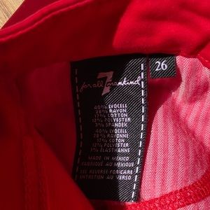 Seven For All Mankind red skinny leg jeans
